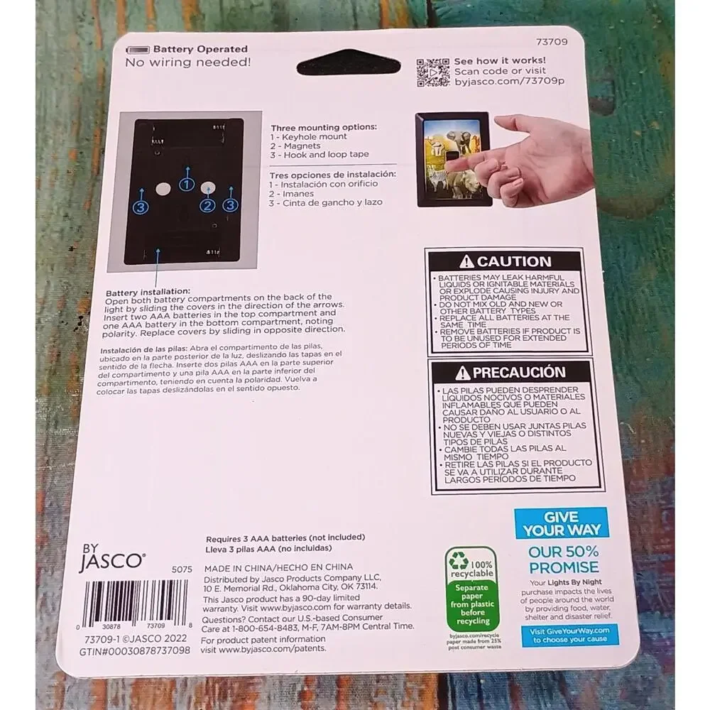 Lights By Night LED Light Switch - Battery Operated Indoor Light‎ Switch